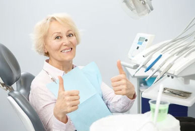 happy senior dental patient