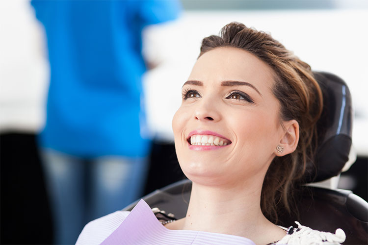 happy patient in a dental clinic