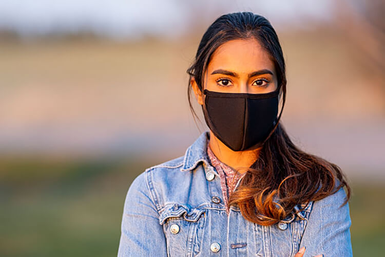 a lady wearing face mask