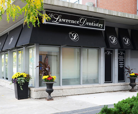 st lawrence dentistry clinic with flowers outside
